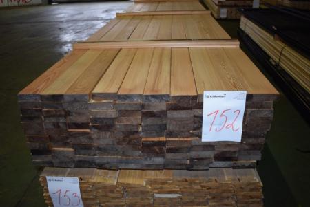 Terassebrædder vendbare sibirisk lærketræ, høvlet mål 30 x 95 mm. 110 stk på 400cm.