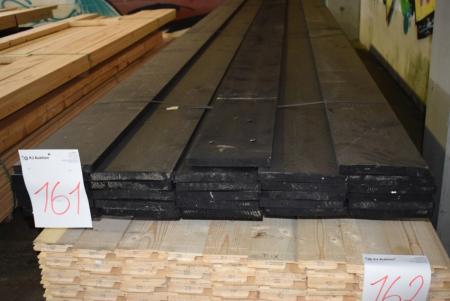 Black painted boards 22x198 mm planed 1 flat and 2 sides + 1 page sawn. 25 pieces of 420 cm