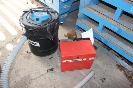 Oliebrænder Termocompact 2 + askestøvsuger Wasco (stand ukendt)