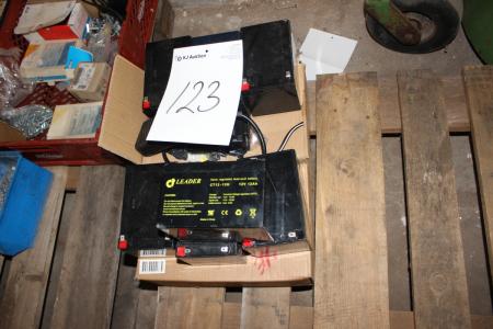 Kasser med batterier CT 12-12 H 12 volt /12 Ah ubrugte 