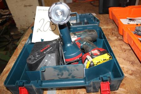 Aku screwdriver Bosch GSB14,4 with lantern battery and charger