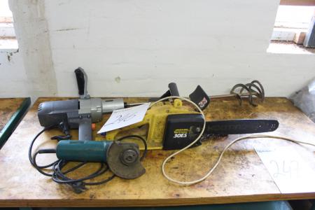 Angle Grinder + Electric Hedge Trimmer + Mixer