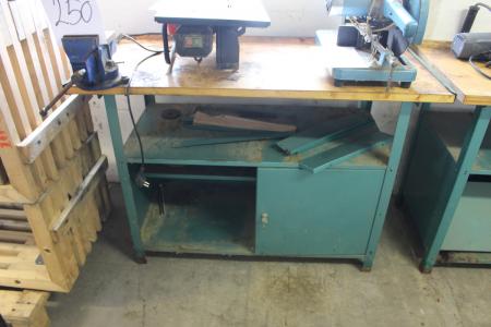 Work table with cabinet and vice 1200 x 600 mm