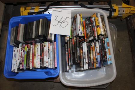 2 kasser med diverse DVD film 