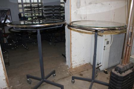 2 pcs. round clothes racks with glass plate (some glass can be with small swaths) File photo