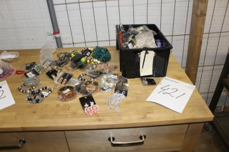 Box of assorted jewelry, bracelets, earrings and necklaces