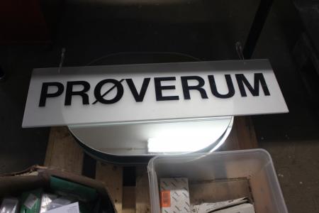 2 pcs. test room signs for ceiling suspension + 6 pcs. oval mirrors (small scratches may occur)