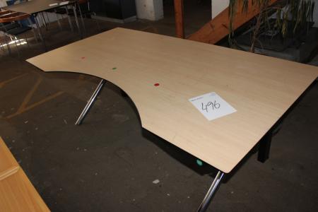 Electric raising / lowering desk 175 x 102 cm + 2 + shelving drawer section (table has scratches)
