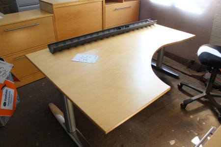 El Steh- / Sitz-Tisch 180 x 120 cm mit Bogen markiert Kinnarps + 2 Schublade Abschnitten mit 2 Schubladen + Kleiderschrank ohne Schlüssel