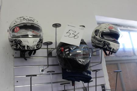 3 pcs cross helmets marked. Takachi and Nolan 1 pcs size L + 2 size XXL NEW