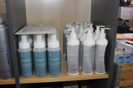 Diverse shampoo og håndlotion + hårplejeprodukter