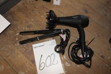 Straighteners and blow dry mrk Balmain and various Belonger hair products