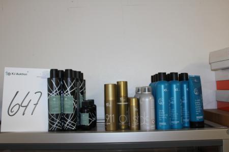 Party hair styling products and shampoos marked. ID Hair