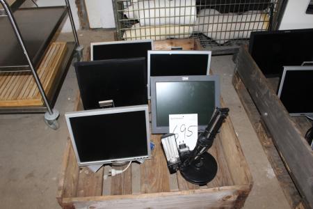 5 pcs PC monitors Dell and IBM + table lamp