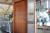 Mahogany front door with the side portion of the glass B 138.5 H: 208 with key and spy hole