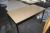 El hæve/sænke skrivebord 175 x 102 cm + lillke bord + 3 stk skabe med nøgler 