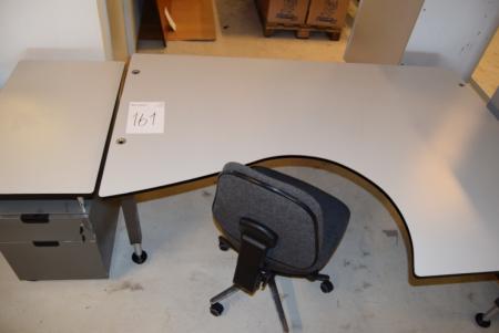 Desk with side table / drawers, chair