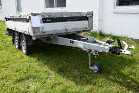 Boggietrailer, mrk. Brenderup 4260 TB, reg.nr AD4940, total weight 1300 kg a year. 2016 (nr.plade included if the trailer is registered within dep.)