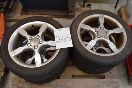 4 pcs. tires marked. Potenza 225/45 R17. 2 tires are worn