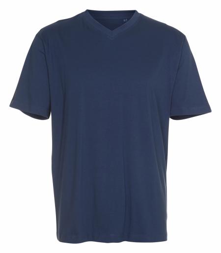 Firmatøj ungebraucht ohne Druck: 40 Stck. T-Shirt, V-Hals. BLUE, 100% Baumwolle, XL