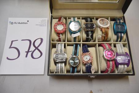 Box with 10 pieces. lady watches