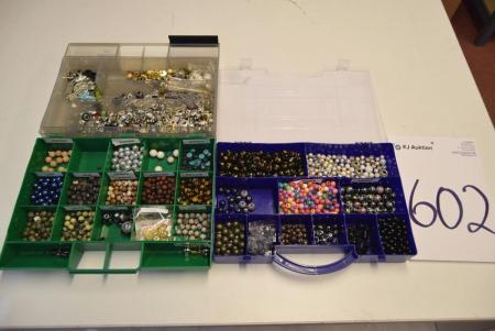 2 boxes with div. Beads for making jewelry