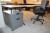Sitz / Steh-Tisch mit Beistelltisch / Schubladen, Stuhl