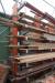 Branch Shelf unit with 5 gables about 6 meters long approximately 3.5 meters high iron including various wood not provided.