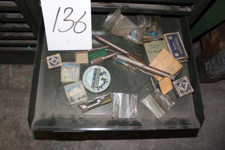 Contents in 2 drawers various cutters and threaded tools