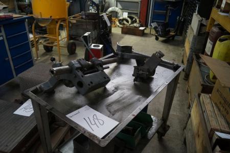 Rolling table with parts for Schaublin lathes