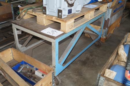 Roller table with heavy iron plate