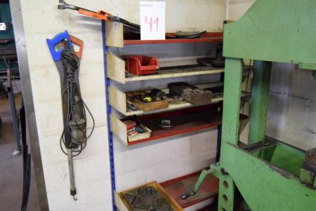Bookcase with content cup drill, stone drill, etc.