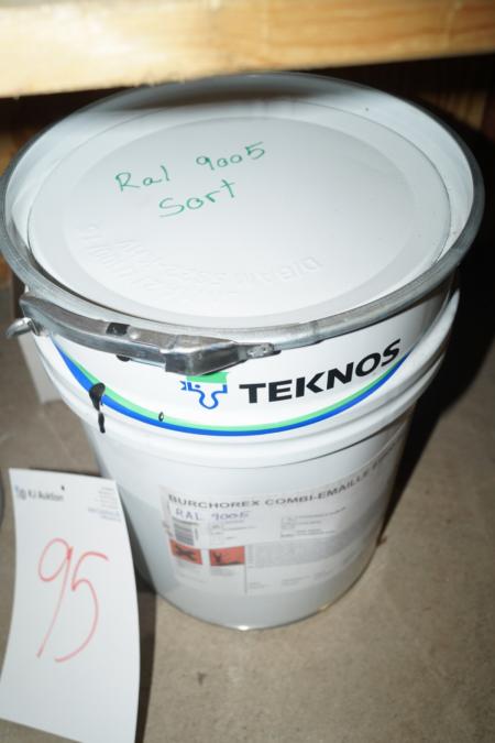 20 liter Ral 9005 sort maling mærke Teknos.