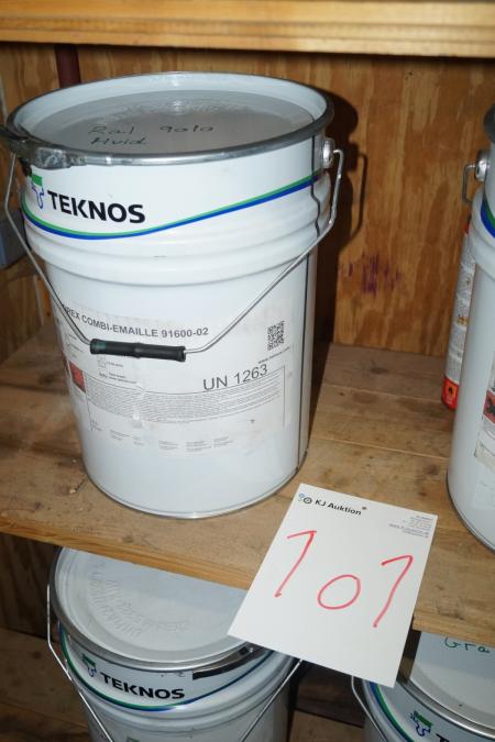 20 Liter 9010 Weiße Farbe markiert Teknos.