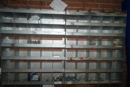 Bolt rack with contents. 80x60 cm