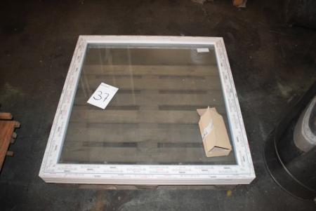 Plastic Window, unused, Rehau with double glazing. Dimension: 131 x 12 x 130.5 cm