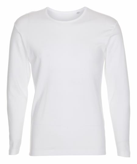 Firmenkleidung ohne Druck ungenutzt: 35 stk.T-Shirt mit langen Ärmeln, Rundhalsausschnitt, weiß, 100% Baumwolle. 5 XXS - XS 5 - 5 S - 5 5 M L XL -5 - 5 XXL