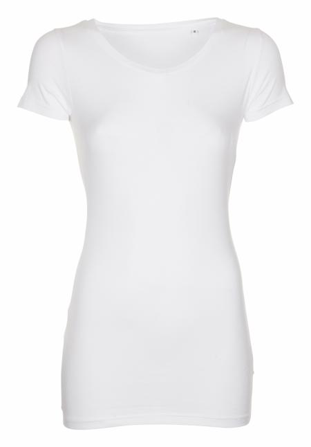 Firmatøj uden tryk ubrugt: 53 stk. LADY  T-shirt,V-NECK ,HVID  , 100% bomuld . 23 M - 5 L - 25 XL