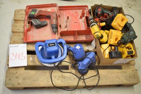 Pallet m. Div. Power tools, Aku machines, polishers. not tested