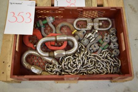 Box with div. Shackles, lifting chains, etc.
