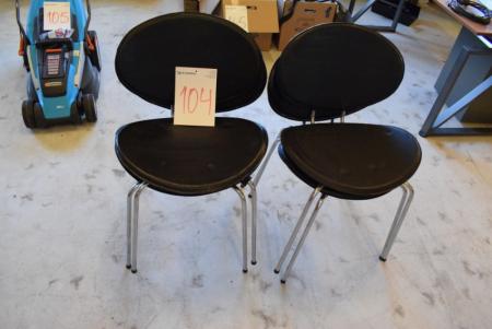 4 pcs. chairs, black leather