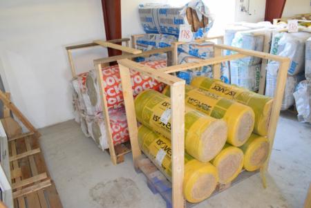 ISOVER rolls 170 mm, ca. 22 square meters + ECOBAT 37, 45 mm, ca.52 sqm + 6 rolls for pipe insulation Rockwool