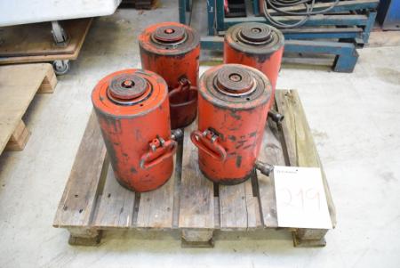 4 pcs. hydraulic jack 100 T. Must have new rep. set
