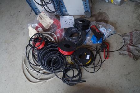 Various wires and hoses.