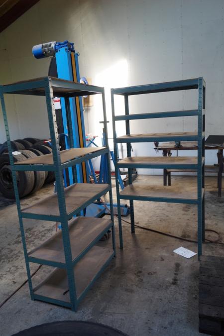 2 pcs steel shelves height 180 cm width 90 cm depth 45 cm