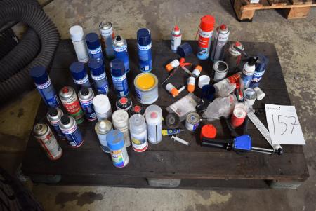 Various spray cans with preservative products.
