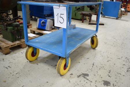 Trolley on pneumatic tires without content, B 700 x L 1400 mm