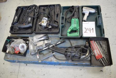 Miscellaneous power tools, drill, angle grinder, saber saw, pneumatic tools, etc.