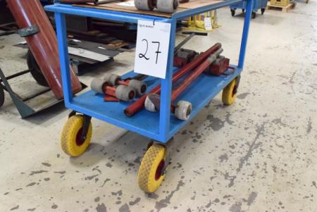Trolley on pneumatic tires without content, B 700 x L 1400 mm