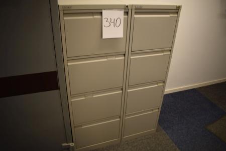 2 pcs. filing cabinets m. 4 drawers